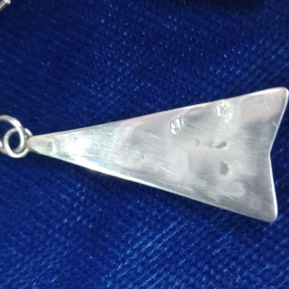 Sterling Silver Overlay With Unique Tribal Design Dangle Earrings - Picture 6 of 12